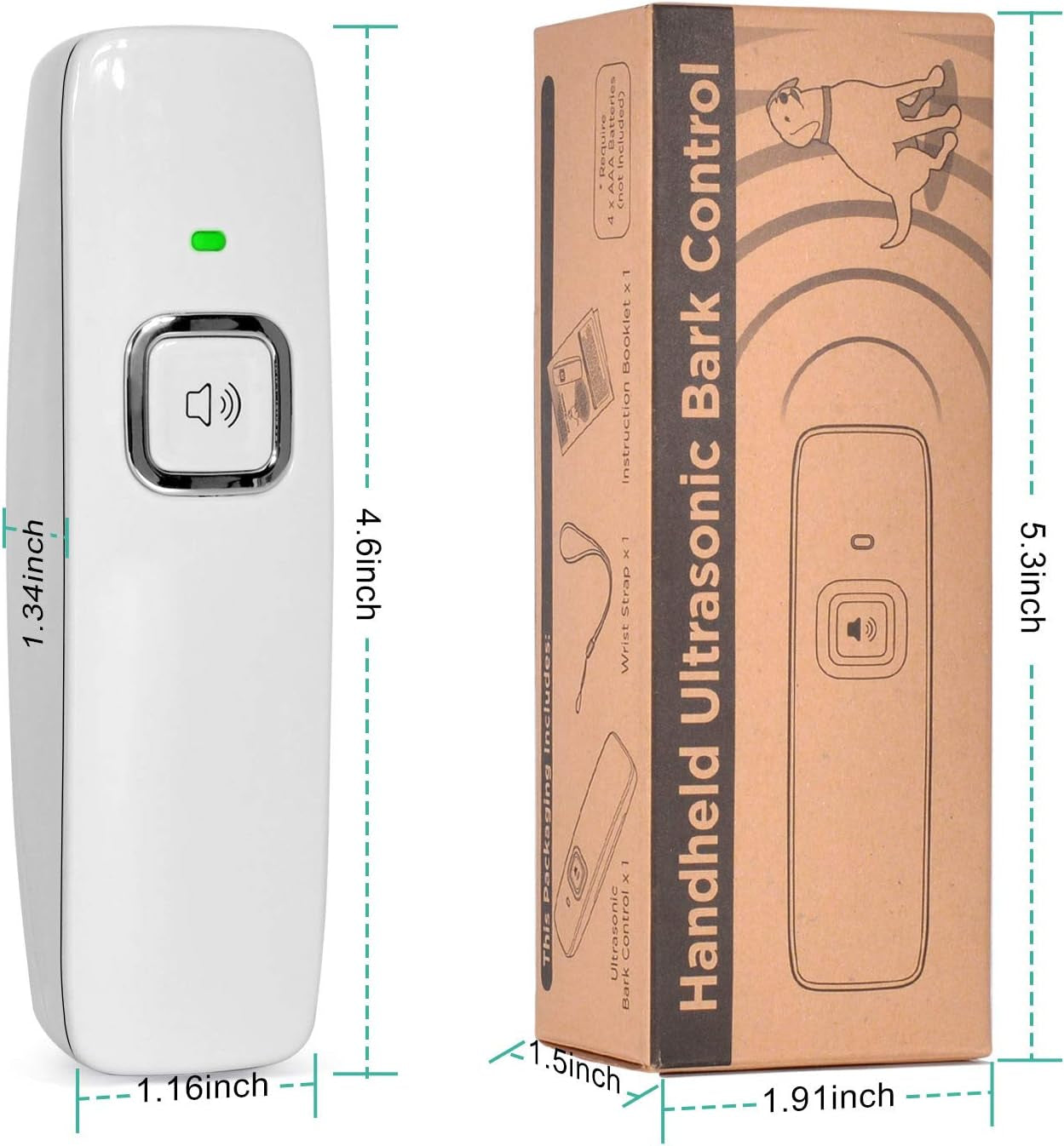 Effective Ultrasonic Dog Bark Control Device - Silent Your Dog's Barking with 20Ft Range Training Aid