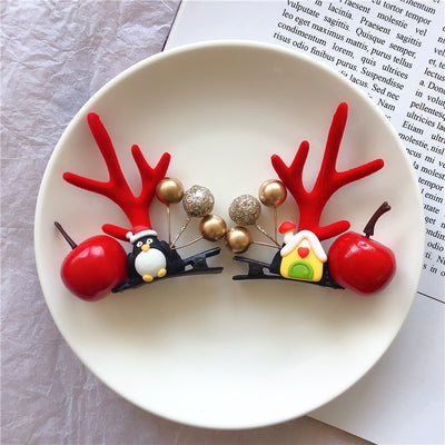 Christmas Hair Accessories Antler Hairpin Girl Top Clip Headdress