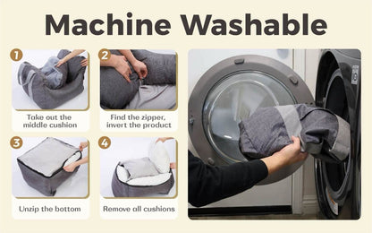 Cozy Pup Travel Booster Seat - Safe & Comfortable Car Bed for Small to Medium Dogs