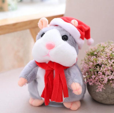 16cm Christmas Talking Hamster Plush Toy Interactive Sound Record Plush Hamster Stuffed Toys for Children Kids Christmas Gift