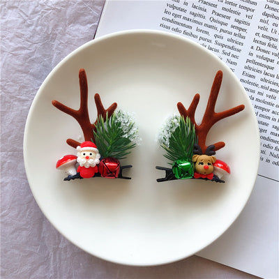 Christmas Hair Accessories Antler Hairpin Girl Top Clip Headdress