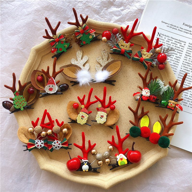 Christmas Hair Accessories Antler Hairpin Girl Top Clip Headdress