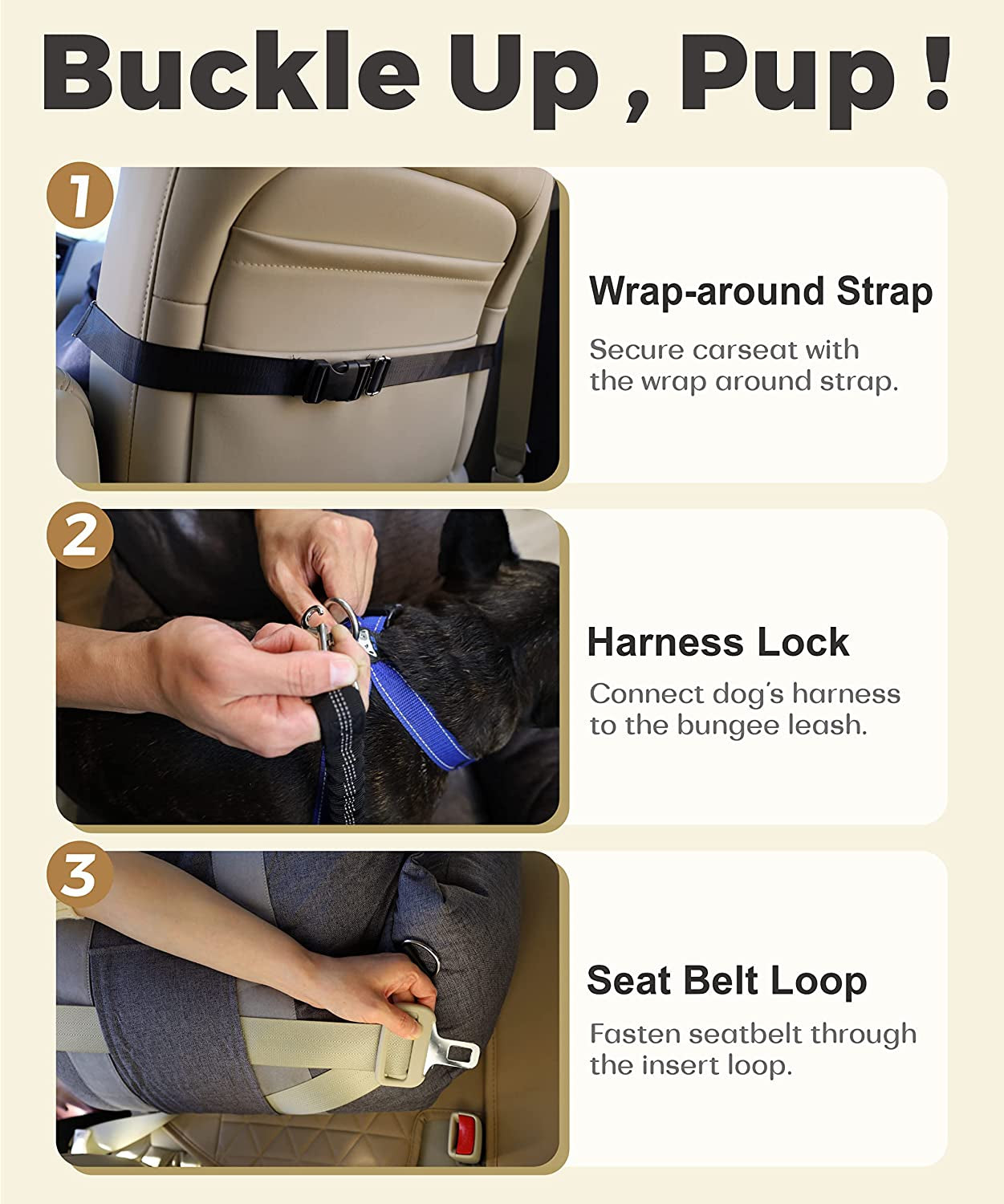Cozy Pup Travel Booster Seat - Safe & Comfortable Car Bed for Small to Medium Dogs