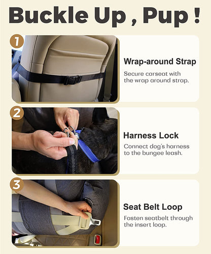 Cozy Pup Travel Booster Seat - Safe & Comfortable Car Bed for Small to Medium Dogs