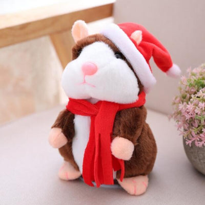 16cm Christmas Talking Hamster Plush Toy Interactive Sound Record Plush Hamster Stuffed Toys for Children Kids Christmas Gift