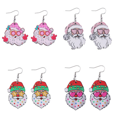 Funny Santa Claus Earrings Christmas Pendant Earrings Gift