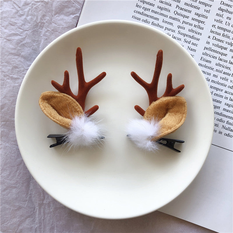 Christmas Hair Accessories Antler Hairpin Girl Top Clip Headdress