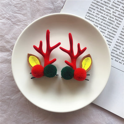 Christmas Hair Accessories Antler Hairpin Girl Top Clip Headdress