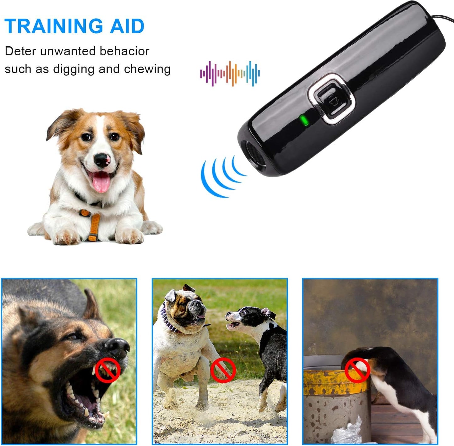 Effective Ultrasonic Dog Bark Control Device - Silent Your Dog's Barking with 20Ft Range Training Aid