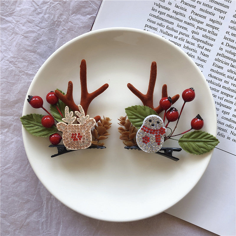 Christmas Hair Accessories Antler Hairpin Girl Top Clip Headdress