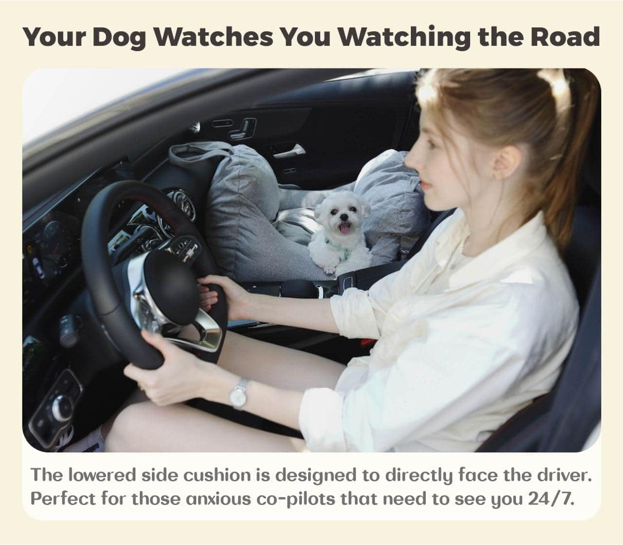 Cozy Pup Travel Booster Seat - Safe & Comfortable Car Bed for Small to Medium Dogs