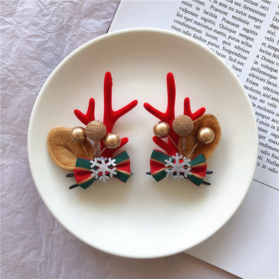 Christmas Hair Accessories Antler Hairpin Girl Top Clip Headdress