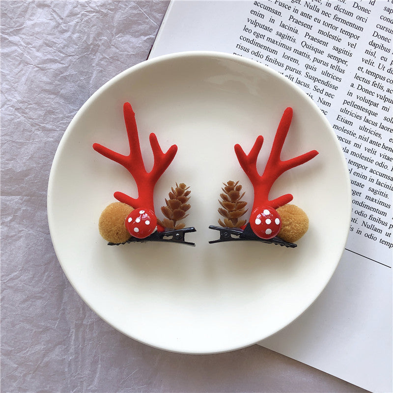 Christmas Hair Accessories Antler Hairpin Girl Top Clip Headdress