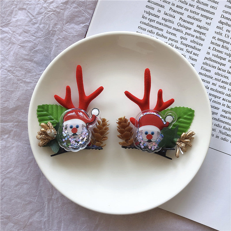 Christmas Hair Accessories Antler Hairpin Girl Top Clip Headdress