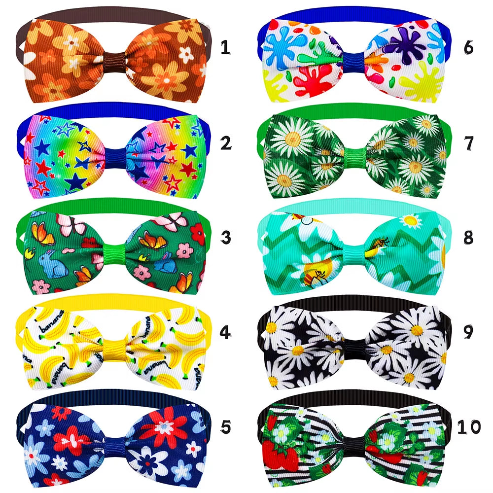 50PCS Adorable Summer Bow Ties for Small Dogs - Stylish Grooming Hair Bows & Accessories for Your Furry Friend!