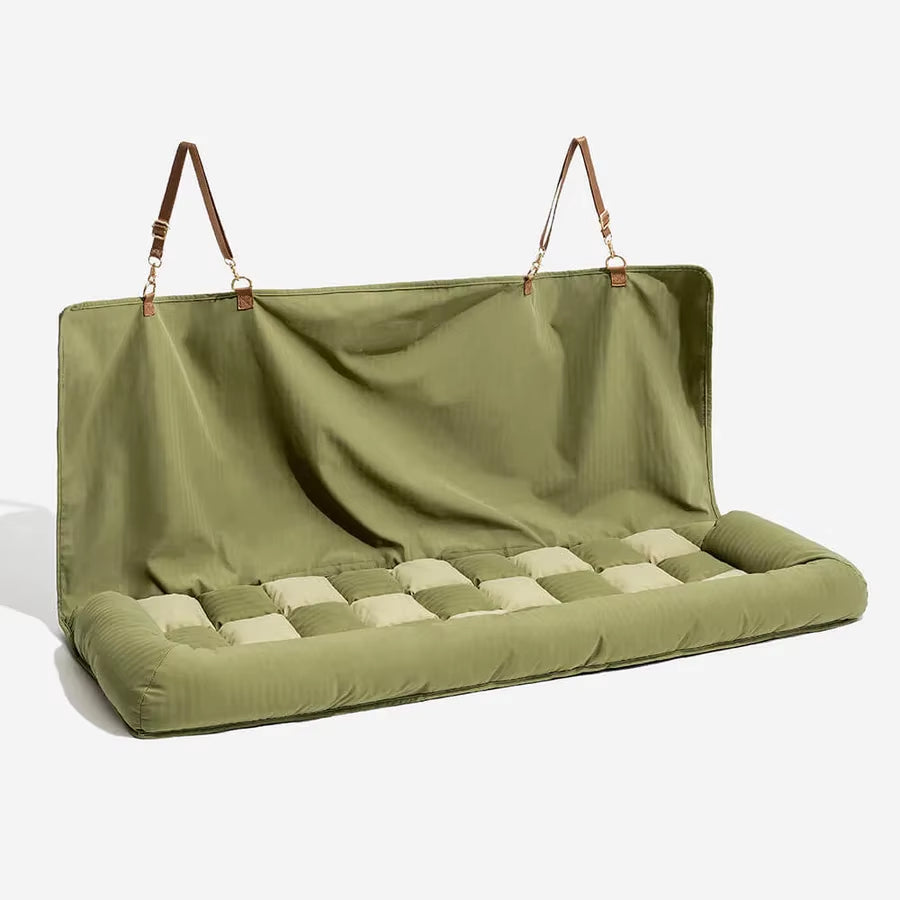 Luxury Faux Leather Dog Car Seat Booster - Double Seat Pet Bed with Safety Buckle