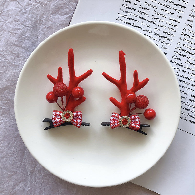 Christmas Hair Accessories Antler Hairpin Girl Top Clip Headdress