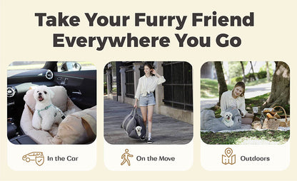 Cozy Pup Travel Booster Seat - Safe & Comfortable Car Bed for Small to Medium Dogs